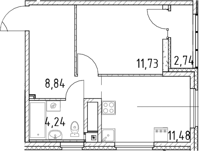 1-комнатная квартира 36.29 м², 17/23 эт., ЖК «Город Первых»